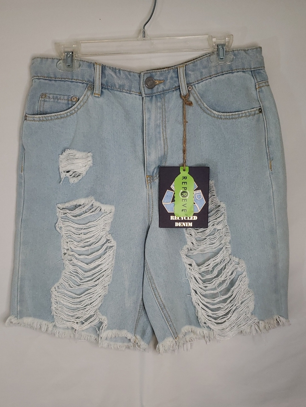 Indigo Rein Distressed Lightwash Recycled Denim Shorts, 11/29